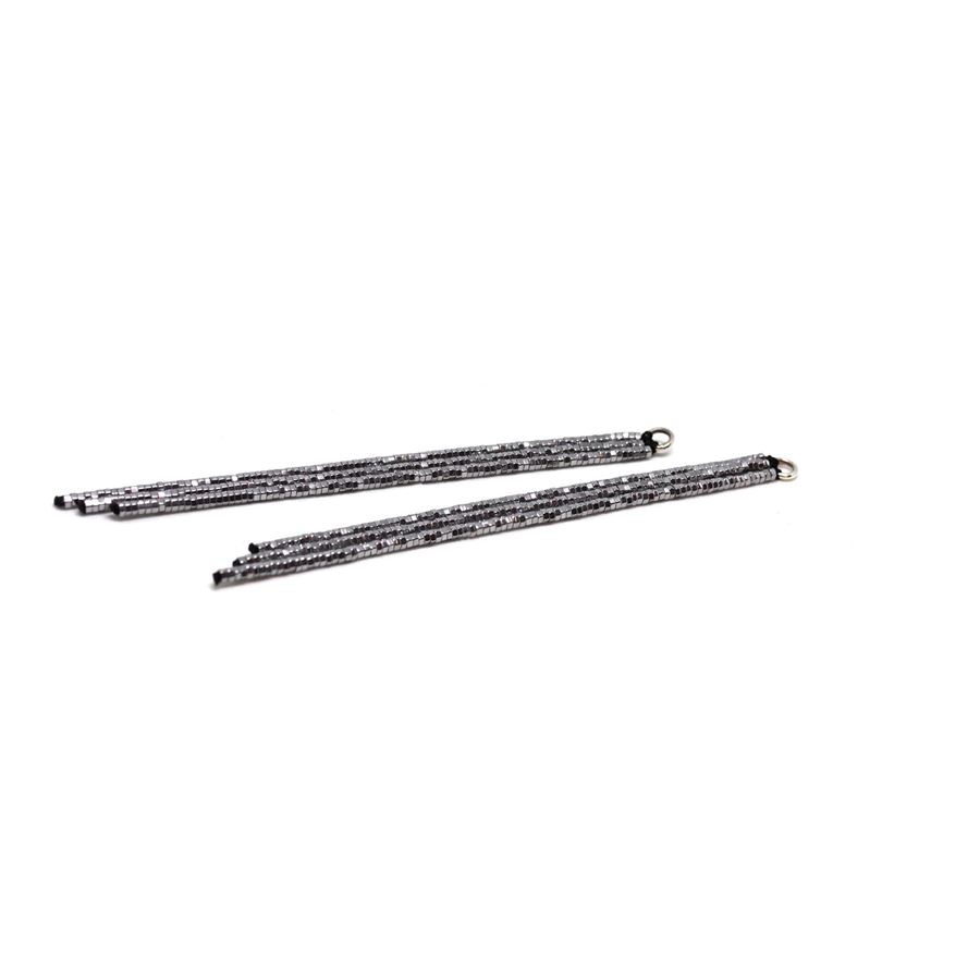 Frange ematite argento lunghe<BR/>